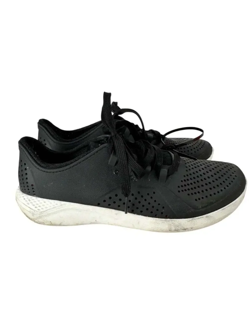 Crocs LiteRide Pacer Sneakers Black Lace Up Walking Athleisure Womens 10